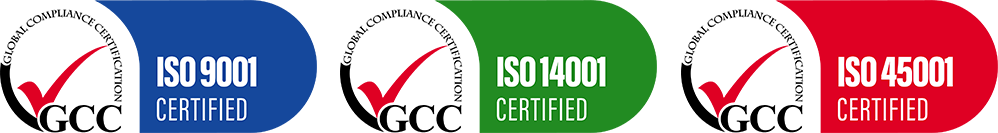 ISO 9001, ISO 14001 and ISO 45001 certified